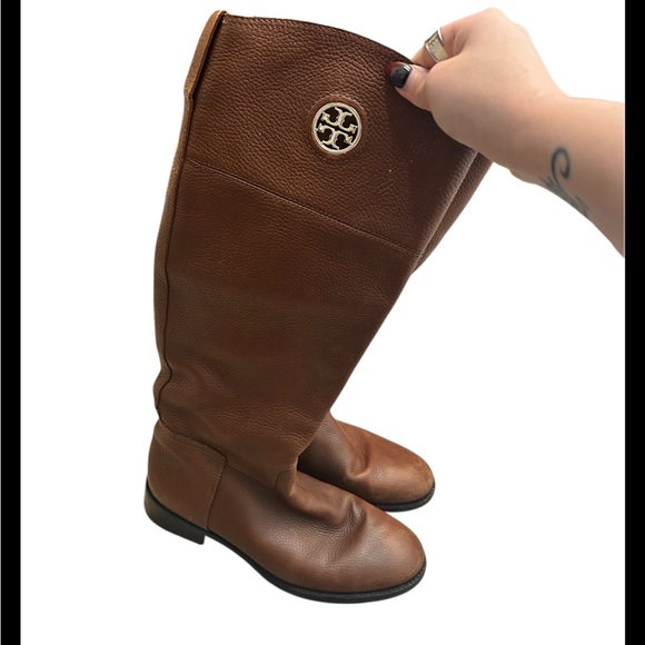 Tory Burch Shoes - Tory Burch Women’s Junction Brown Leather Riding Boots Size 8 1/2M